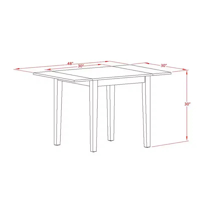 Set da pranzo con tavolo 3 pezzi in legno massello finitura nera e ciliegio