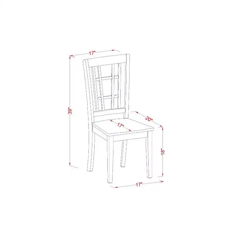 Set da pranzo con tavolo 3 pezzi in legno massello finitura nera e ciliegio