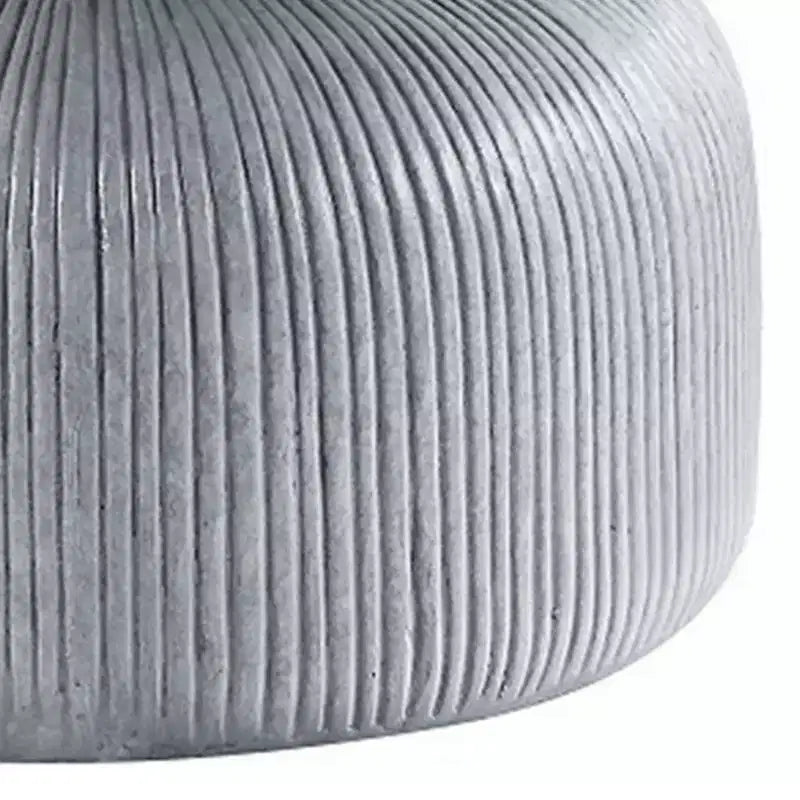 Tavolino da caffè Royal Hampton da 30 pollici, design naturalistico rotondo, cemento resistente grigio