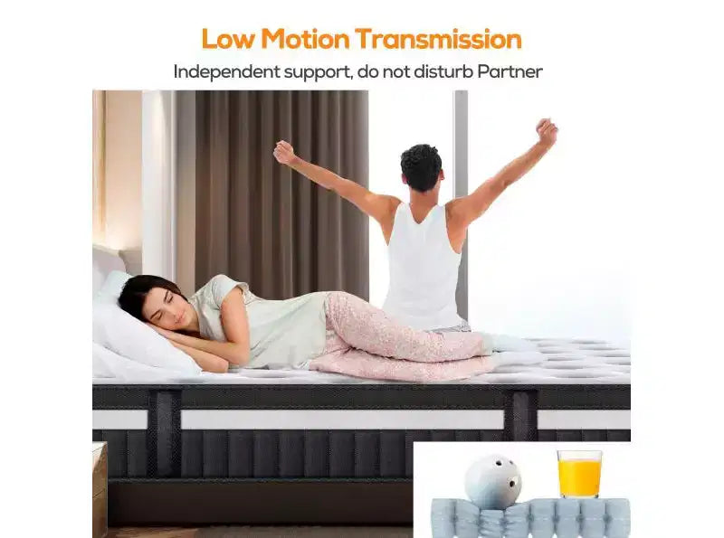 Materasso ibrido matrimoniale da 14 pollici in scatola, memory foam in gel, sensazione media, rivestimento traspirante rinfrescante, isolamento del movimento, CertiPUR-US