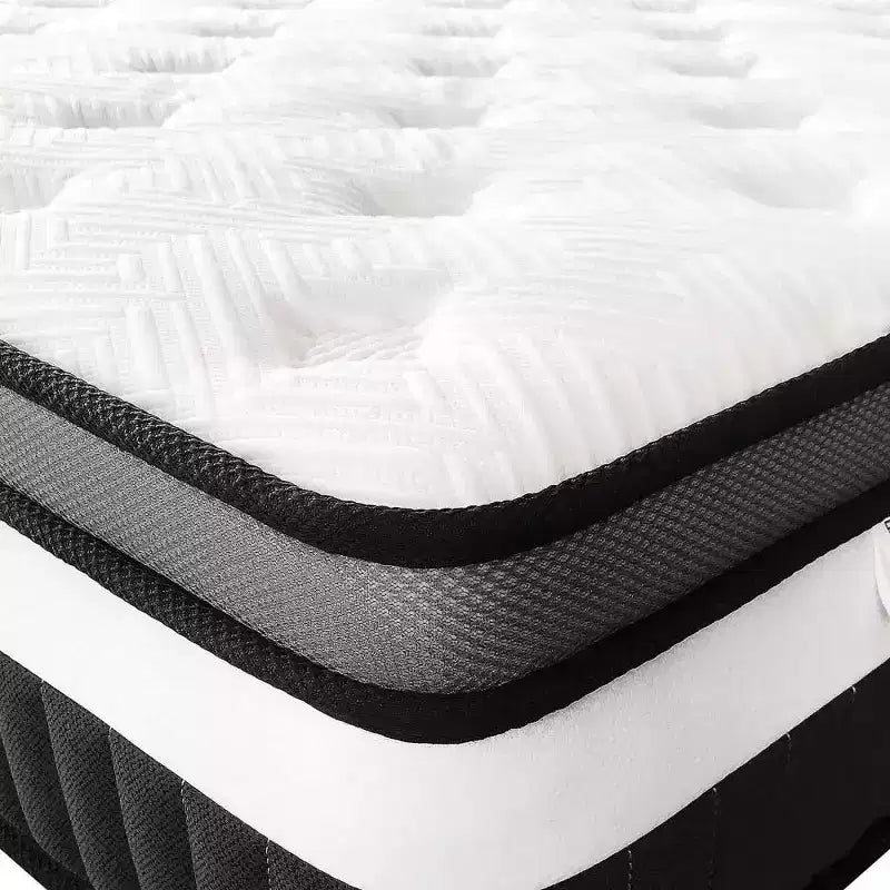 Materasso ibrido matrimoniale da 14 pollici in scatola, memory foam in gel, sensazione media, rivestimento traspirante rinfrescante, isolamento del movimento, CertiPUR-US