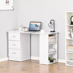 47 Modern Home Office Computer Desk Bookcase Combo Writing Table Workstation with 3 Drawer and Storage Shelf