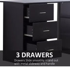 47 Modern Home Office Computer Desk Bookcase Combo Writing Table Workstation with 3 Drawer and Storage Shelf