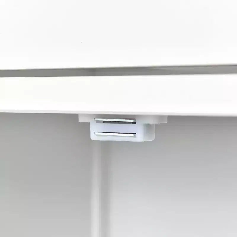 PexFix Isola Cucina con Piano in Legno Massello da 137 cm e Ruote Bloccabili, Mobile a 4 Ante e Due Cassetti, Portaspezie e Portasciugamani, Bianco
