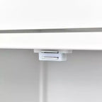 PexFix Isola Cucina con Piano in Legno Massello da 137 cm e Ruote Bloccabili, Mobile a 4 Ante e Due Cassetti, Portaspezie e Portasciugamani, Bianco