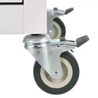 PexFix Isola Cucina con Piano in Legno Massello da 137 cm e Ruote Bloccabili, Mobile a 4 Ante e Due Cassetti, Portaspezie e Portasciugamani, Bianco
