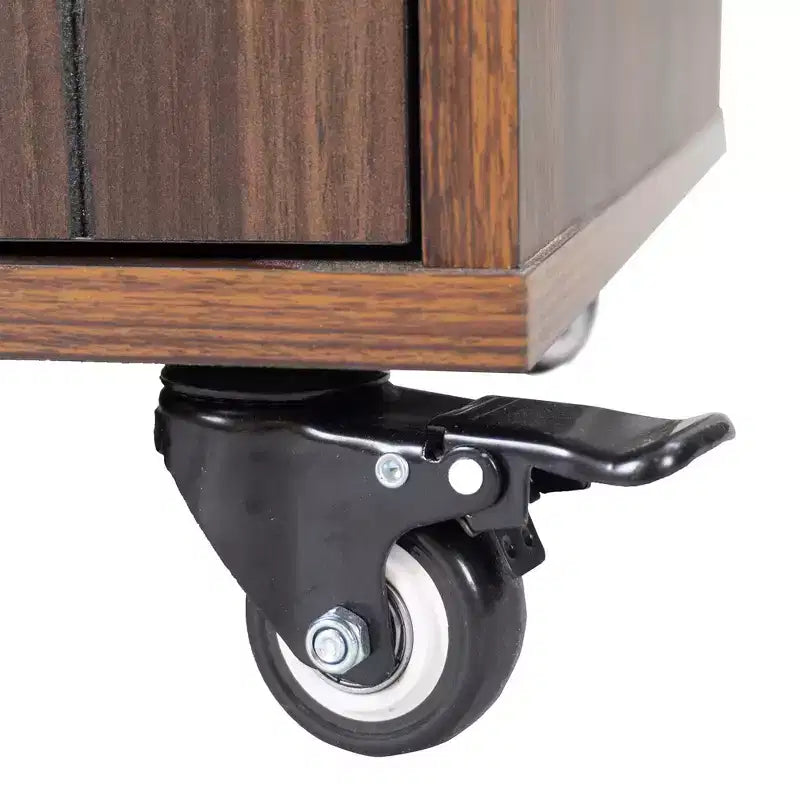 Pexfix Kitchen Island with Trash Can Storage Cabinet Kitchen Cart with Drop Leaf & Spice Rack & Towel Rack and Drawer with Adjustable Shelf Walnut
