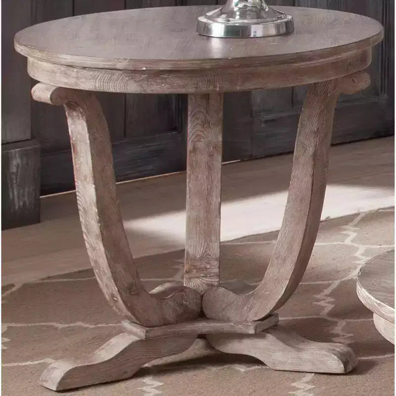 Liberty Furniture,Greystone Mill End Table in Stone White Wash w/ Wirebrush Distressing