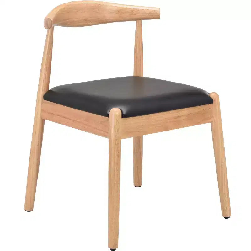 Set of 2 Mid-Century Modern Faux Leather Dining Chairs with Solid Wood Frame, Armless Chairs for Dining Room or Living Spaces-Panipeachy