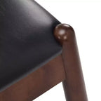 Set of 2 Mid-Century Modern Faux Leather Dining Chairs with Solid Wood Frame, Armless Chairs for Dining Room or Living Spaces-Panipeachy