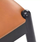 Set of 2 Mid-Century Modern Faux Leather Dining Chairs with Solid Wood Frame, Armless Chairs for Dining Room or Living Spaces-Panipeachy