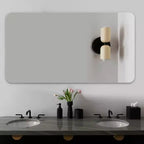 Specchio da bagno a parete 40 x 30 pollici, con antiappannamento e impermeabile