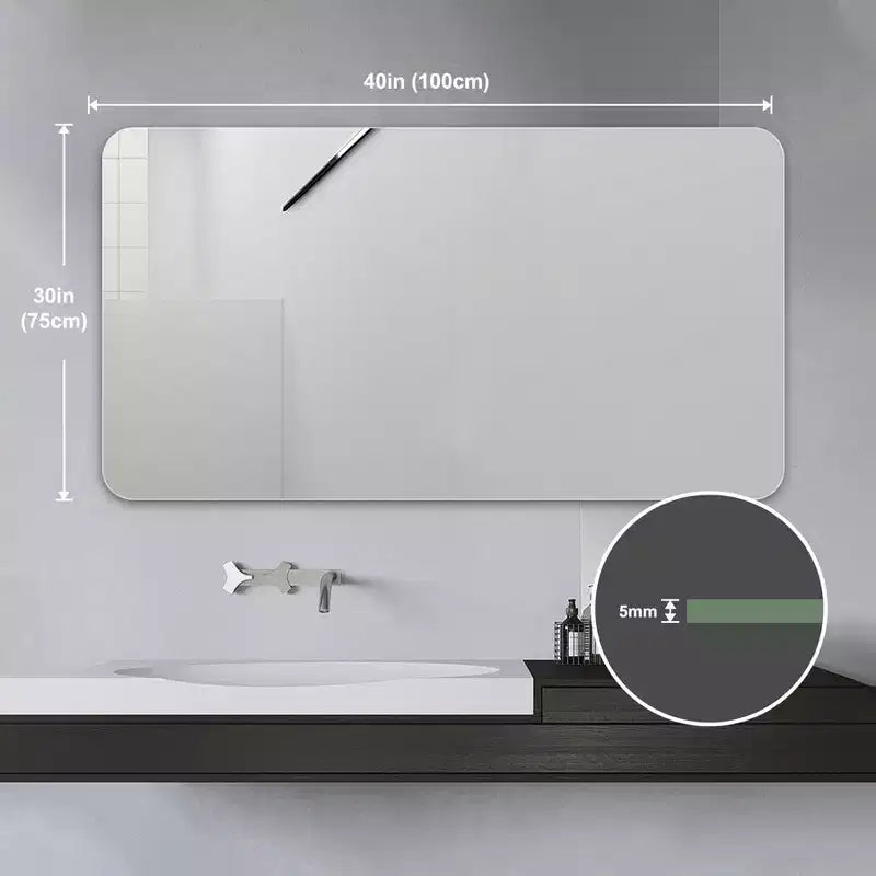 Specchio da bagno a parete 40 x 30 pollici, con antiappannamento e impermeabile