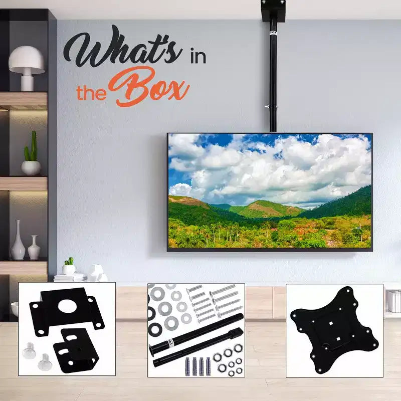 Supporto da soffitto universale Pyle orientabile, girevole e regolabile in altezza per TV da 23" a 42"