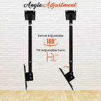 Supporto da soffitto universale Pyle orientabile, girevole e regolabile in altezza per TV da 23" a 42"