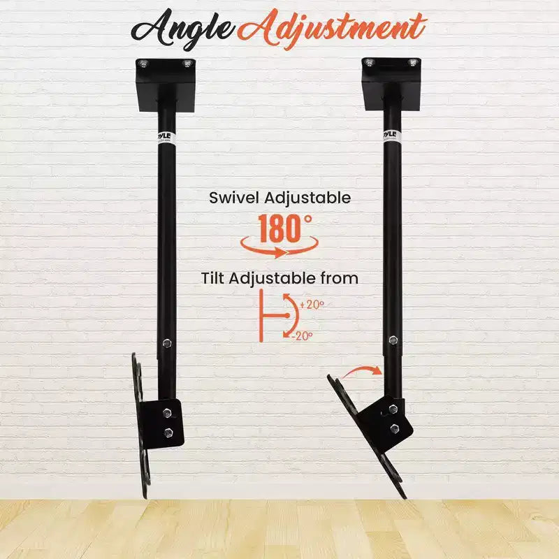 Supporto da soffitto universale Pyle orientabile, girevole e regolabile in altezza per TV da 23" a 42"