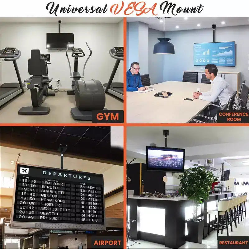Supporto da soffitto universale Pyle orientabile, girevole e regolabile in altezza per TV da 23" a 42"