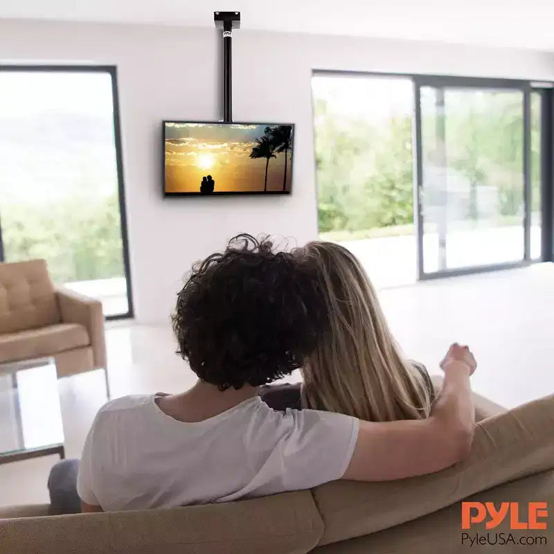 Supporto da soffitto universale Pyle orientabile, girevole e regolabile in altezza per TV da 23" a 42"