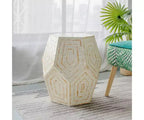 GDFStudio Deanna Hexagonal Capiz Inlay Accent Side Table
