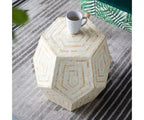 GDFStudio Deanna Hexagonal Capiz Inlay Accent Side Table