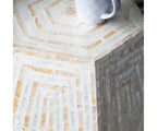 GDFStudio Deanna Hexagonal Capiz Inlay Accent Side Table