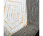 GDFStudio Deanna Hexagonal Capiz Inlay Accent Side Table