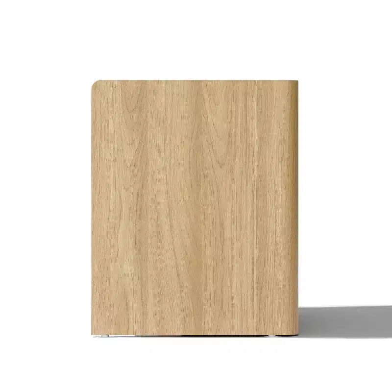 LuxenHome Comodino Rovere 23 con Piano in Finto Marmo, Tavolino da Notte in Legno con Ripiano Aperto Marrone