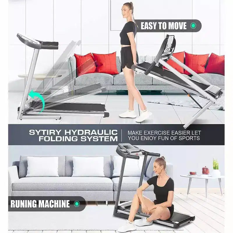 KRISRATE Treadmills with 12% Incline & 10 3D TV Screen & WiFi & APP & Heart Rate for Home, 3.25HP 9MPH Smart Treadmill, Foldable Running Machine