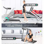 KRISRATE Treadmills with 12% Incline & 10 3D TV Screen & WiFi & APP & Heart Rate for Home, 3.25HP 9MPH Smart Treadmill, Foldable Running Machine