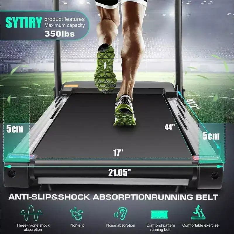 KRISRATE Treadmills with 12% Incline & 10 3D TV Screen & WiFi & APP & Heart Rate for Home, 3.25HP 9MPH Smart Treadmill, Foldable Running Machine