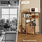 COZONY 32 Small Corner Coffee Bar Cabinet with Storage,Compact Buffet Sideboard, Farmhouse Bar Stand with Doors & Drawers