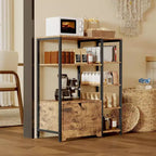 COZONY 32 Small Corner Coffee Bar Cabinet with Storage,Compact Buffet Sideboard, Farmhouse Bar Stand with Doors & Drawers