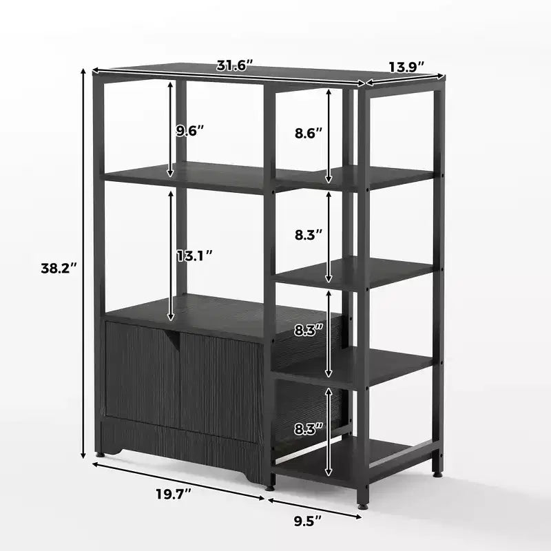 COZONY 32 Small Corner Coffee Bar Cabinet with Storage,Compact Buffet Sideboard, Farmhouse Bar Stand with Doors & Drawers