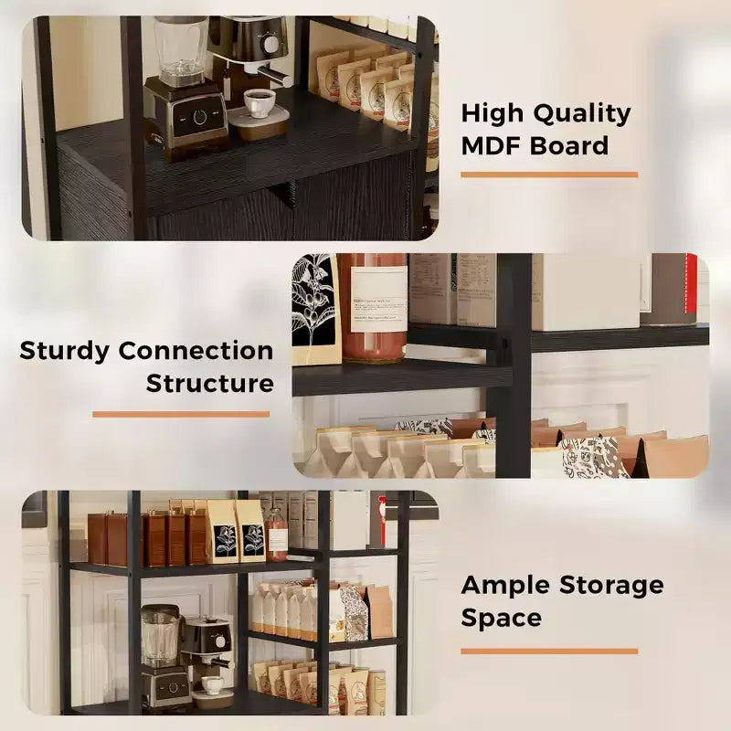 COZONY 32 Small Corner Coffee Bar Cabinet with Storage,Compact Buffet Sideboard, Farmhouse Bar Stand with Doors & Drawers