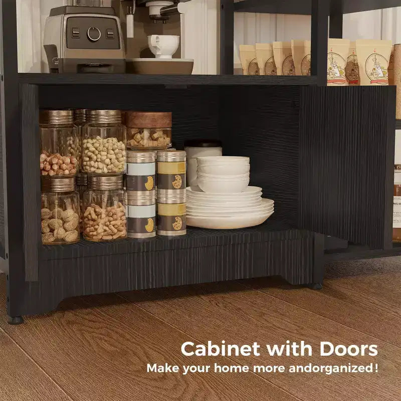 COZONY 32 Small Corner Coffee Bar Cabinet with Storage,Compact Buffet Sideboard, Farmhouse Bar Stand with Doors & Drawers