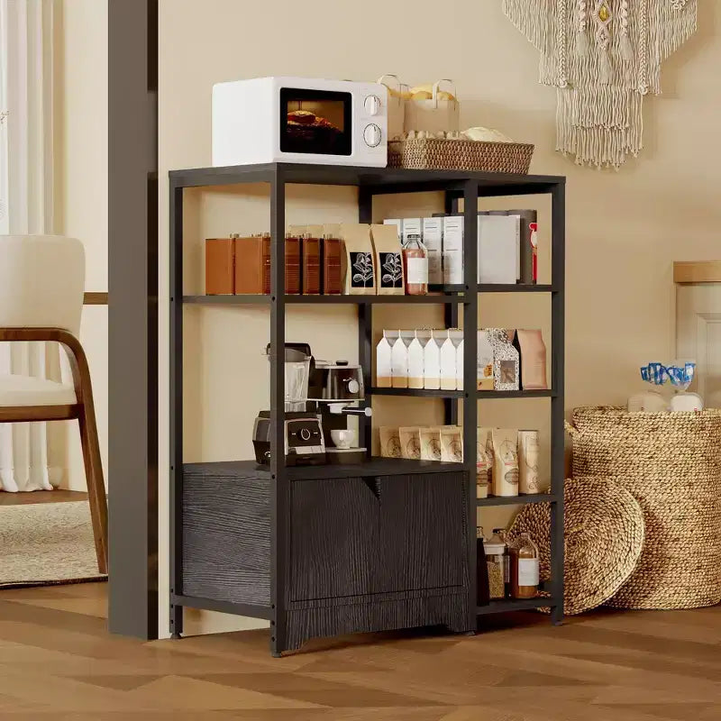 COZONY 32 Small Corner Coffee Bar Cabinet with Storage,Compact Buffet Sideboard, Farmhouse Bar Stand with Doors & Drawers