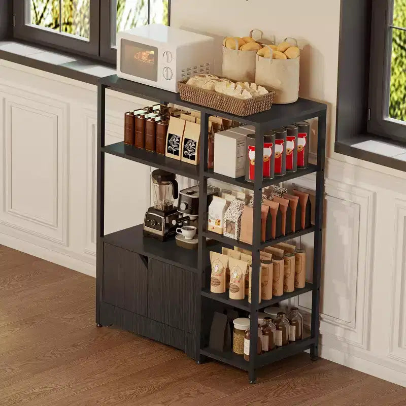 COZONY 32 Small Corner Coffee Bar Cabinet with Storage,Compact Buffet Sideboard, Farmhouse Bar Stand with Doors & Drawers