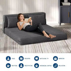 4-in-1 Folding Sofa Bed & Chair Bed - Convertible Sleeper, Fold Out Loveseat Sofa Couch with Pillow, Tufted Floor Lounge for Living Room, Guest Room