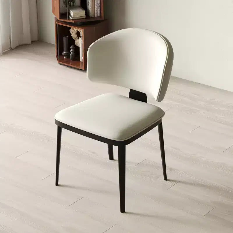 Luck Live Modern 2-Piece Armless Dining Chair Set, Metal Dining Chairs for Multi-scenario Use, Off-white