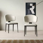 Luck Live Modern 2-Piece Armless Dining Chair Set, Metal Dining Chairs for Multi-scenario Use, Off-white