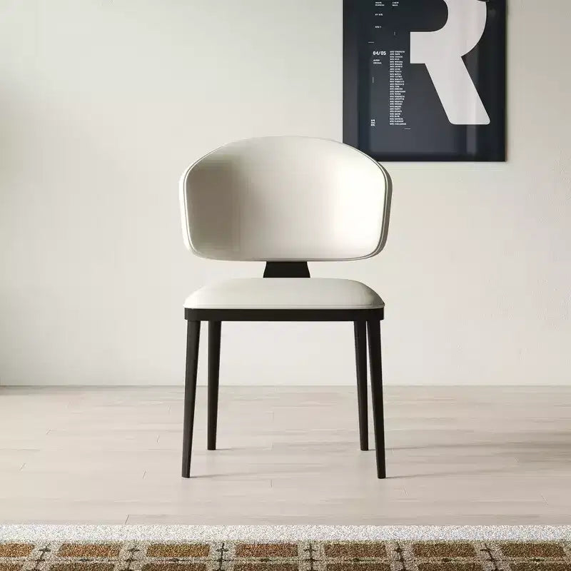 Luck Live Modern 2-Piece Armless Dining Chair Set, Metal Dining Chairs for Multi-scenario Use, Off-white