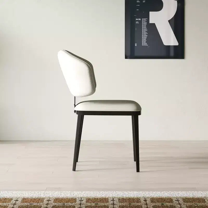 Luck Live Modern 2-Piece Armless Dining Chair Set, Metal Dining Chairs for Multi-scenario Use, Off-white