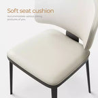 Luck Live Modern 2-Piece Armless Dining Chair Set, Metal Dining Chairs for Multi-scenario Use, Off-white