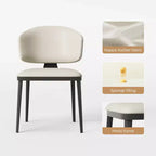 Luck Live Modern 2-Piece Armless Dining Chair Set, Metal Dining Chairs for Multi-scenario Use, Off-white