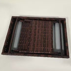Folding Rattan Side Table, Outdoor End Table, Hand Woven PE Rattan Coffee Table for Balcony, Garden, Lawn, Courtyard