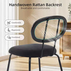 COZONY Metal Dining Chairs Set of 2 Modern Upholstered Kitchen Chairs with Woven Grid Back and Strong Metal Frame