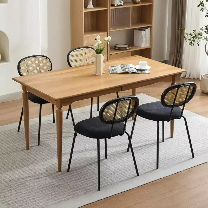 COZONY Metal Dining Chairs Set of 2 Modern Upholstered Kitchen Chairs with Woven Grid Back and Strong Metal Frame