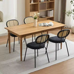 COZONY Metal Dining Chairs Set of 2 Modern Upholstered Kitchen Chairs with Woven Grid Back and Strong Metal Frame