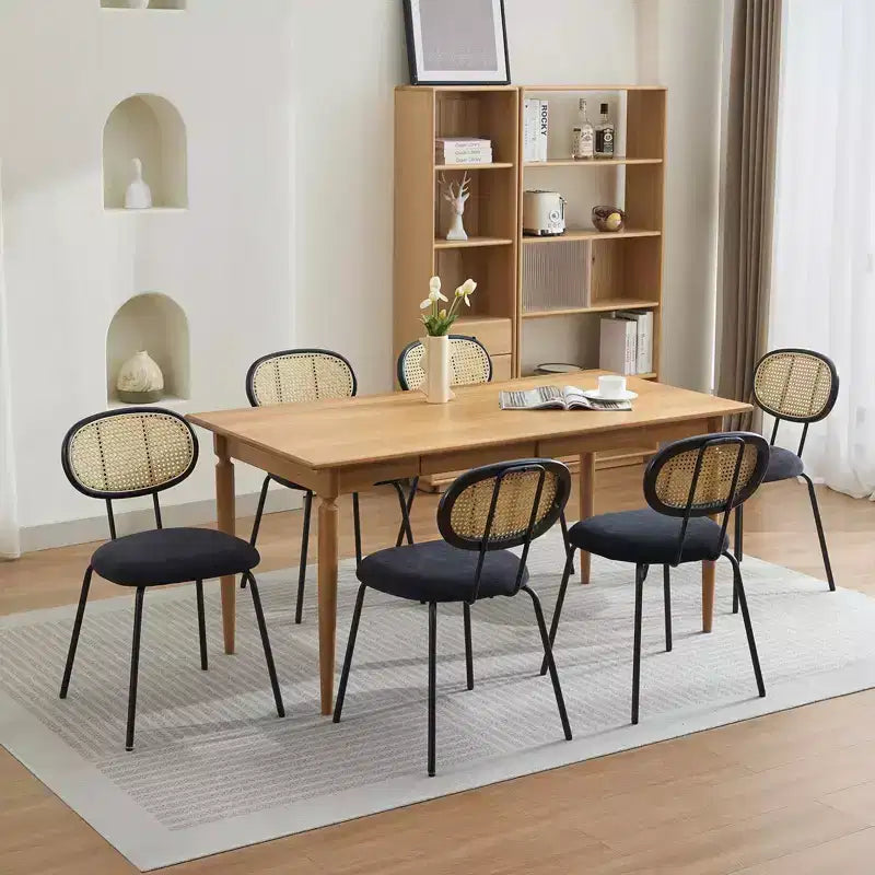 COZONY Metal Dining Chairs Set of 2 Modern Upholstered Kitchen Chairs with Woven Grid Back and Strong Metal Frame