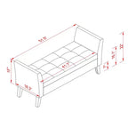 TUYOHW Rectangle Storage Bench,51.5 End of Bed Ottoman Bench with Solid Wood Legs,Velvet Ottoman for Living Room,Bedroom,Entryway,Beige